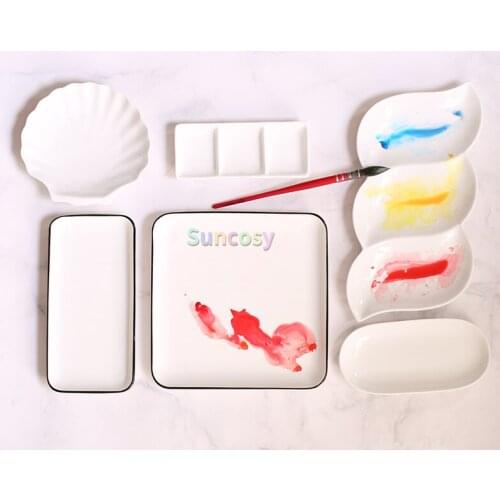 Watercolor ceramic palette, gouache acrylic pigment palette, Chinese painting palette, For Artist Painting Tool Art Supplies