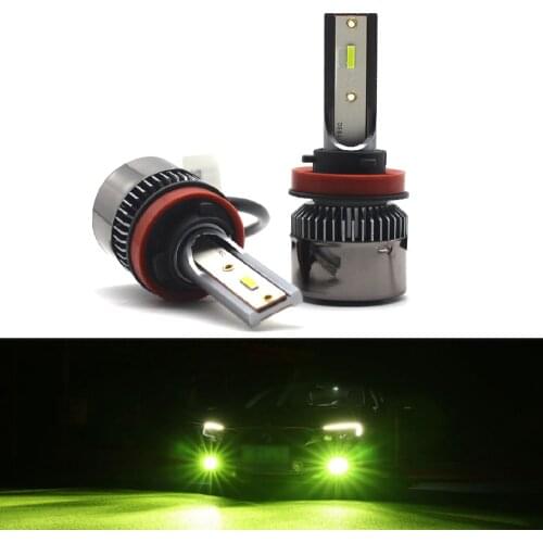 Car LED Headlight Lemon Green H11 H9 H8 9005 9006 Diode LED Fog Lamp For Car H7 H4 High/Low Beam 45W 10000Lm Car Bulb H3 H1