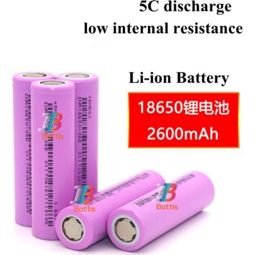 Battis 18650 Li-ion 3.7v 2600mAh battery cell 5C 18650 high drain 10A 13A 3C lithium ion For e bike batterie Power tools scooter