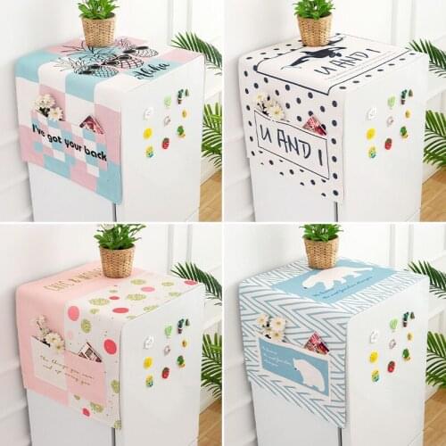 Cover Cloth Of Single Door Refrigerator Dustproof Cloth Washing Machine Waterproof Oil Proof Cotton Linen Cover Cloth