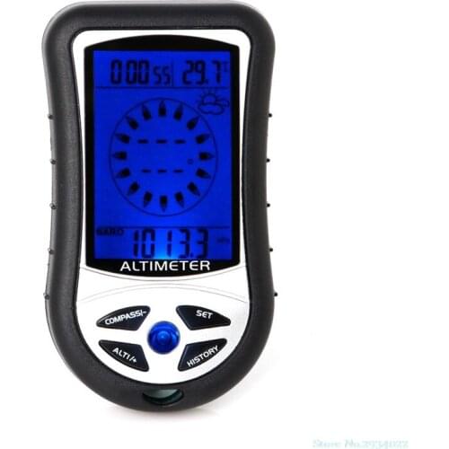New Digital 8 in 1 LCD Compass Barometer Altimeter Thermo Temperature Clock Calendar Drop Ship