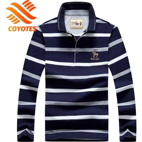COYOTES Long Sleeve Polos For Men