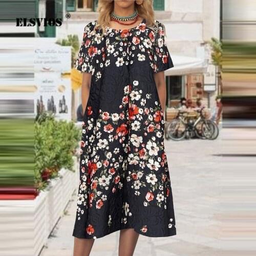 Elegant Sexy Floral Midi Dress 2021 Summer New Women Fashion Print Streetwear A-Line Vestidos Lady Casual Holiday Beach Dresses