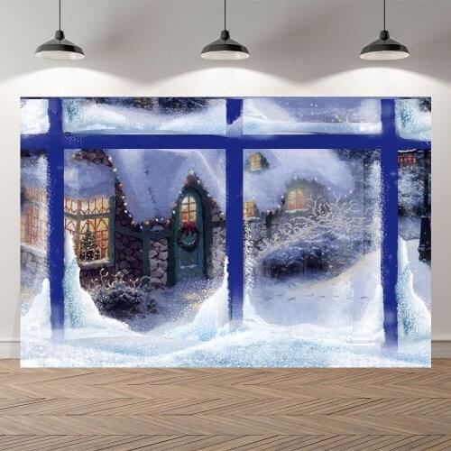 SeekproBackground Merry Christmas happy new year party snowman window view baby shower Portrait Backdrops for Photography