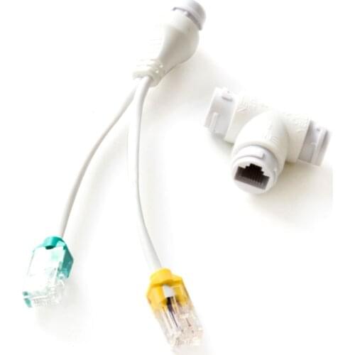 PoE splitter cable POE Separator 2-in-1 network cable connector three-way RJ45 head suit for POE/IP camera/router/AP/TV box