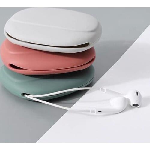 Mini Portable Headphone Case USB Data Cable Organizer Earphone Storage Bag Wire Organizer Silicone Travel Storage Headset Bag