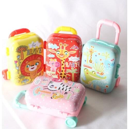 1/12 Miniature Dollhouse Cartoon Alloy Suitcase Kids Pretend Play Toys for Doll House Accessories Children Educational Toys Gift