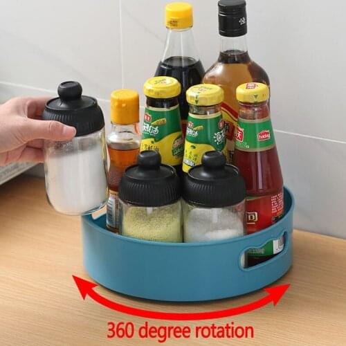 Multifunctional Non-Slip Rotating Tray Kitchen Shelf Bathroom Organizer Storage Tray Storage Organization Desktop Accessories