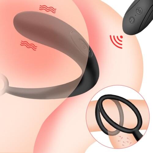 Remote Control Male Prostate Massage Vibrators Anal Plug Silicone Prostate Stimulator Butt Plug Delay Ejaculation Ring Sex Toys