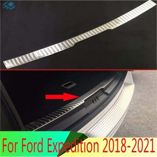 For Ford Expedition 2018 2019 Stainless Steel Rear Trunk Bumper Pedel Sill Cover Trim Styling Decoration Car Accessories