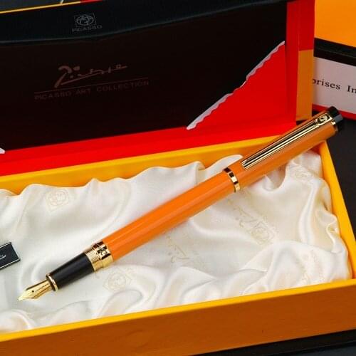 PICASSO 908 Luxury Brand Metal Fountain Pen Ink Calligraphy Writing Pens Canetas Office School Suppliers Student
