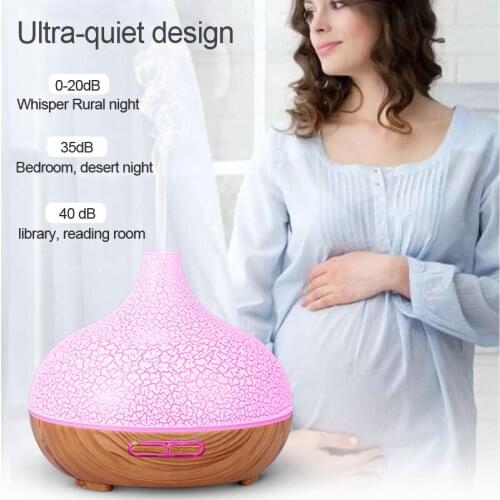 Searide 400ml Air humidifier Aromatherapy Ultrasonic wood Aroma Essential Oil Diffuser 7 Changeable LED Colors For Home Office