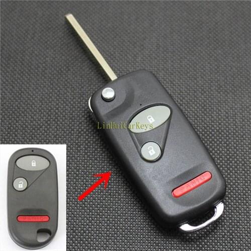 PINECONE for HONDA FIT ACCORD 2.3 ODYSSEY Key Case 2+1 Buttons Uncut No.2 Blade Modified Remote Blank Key Cover Shell 1 PC