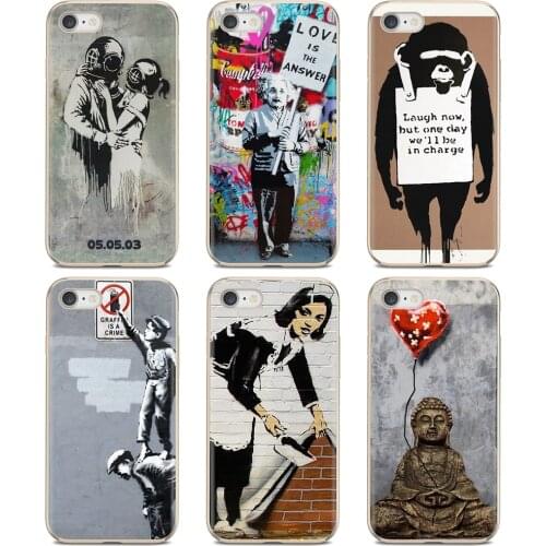 For Samsung Galaxy Note 3 4 5 8 9 S3 S4 S5 Mini S6 S7 Edge S8 S9 S10 Plus Silicone Shell Cover Banksy Graffiti Think Deep Sea