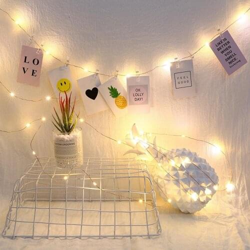 HUIRAN DIY LED Clip Card Photo Picture Display Lights String Fairy Christmas Wedding Party Decoration Room Wall Hanging Decor