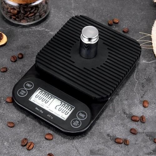 Coffee Scales Digital Scale 3kg/0.1g With Timer Electronic LCD Display Grams Kitchen High Precision LCD Electronic Scales