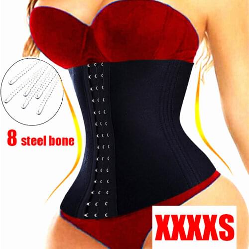 Twinso XXS XS Slimming Waist Trainer Modeling Belt Women Dress Underwear Body Shaper Waist Cincher 8 Steel Bones Girls Shapewear