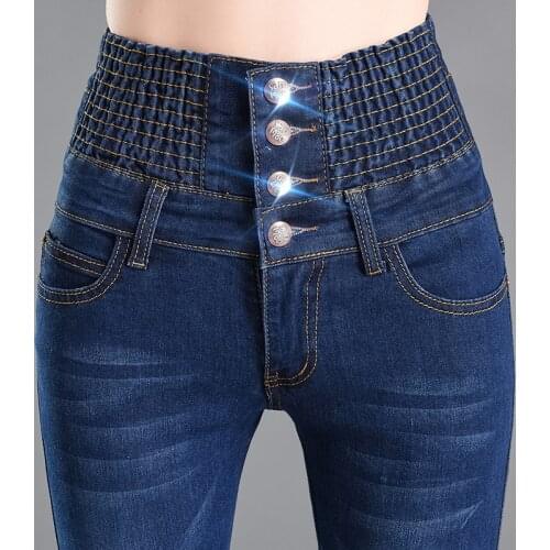 Plus Size Elastic High Waist Skinny Jeans Woman Clothes Stretch Sexy Ladies Jeans For Women Large Size Streetwear Trousers