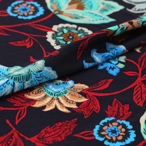 1 Meter New Wide 16mm Printed Crepe De Chine Mulberry Silk Clothing Fabric