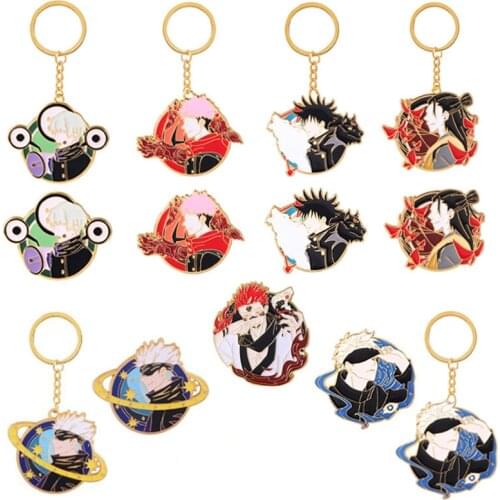 1 Pcs New Anime Jujutsu Kaisen Keychain Gojo Satoru Fushiguro Megumi Figure Pendant Keyring Badges Brooch Pins Cosplay Toys Gift