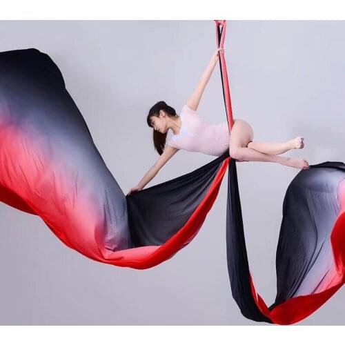 100%Nylon 11Yards/10m Flying Aerial Silks Set for home Yoga Ombre Sling Straps Antigravity aerial Yoga Swing