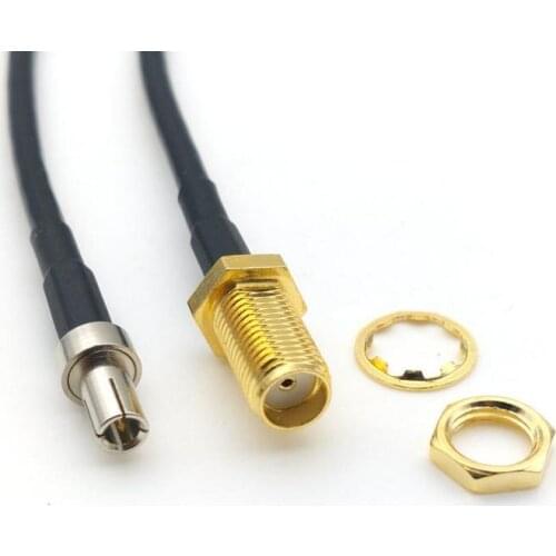 100pcs RG174 CABLE SMA FEMALE to Straight TS9 MALE Coaxial RF Cable