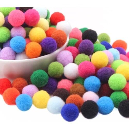 500Pcs/lot Colorful Pompom Ball Fur Ball Plush Mixed Color Creative Kids Handmade Material Glitter Foam Ball DIY Craft Supplies