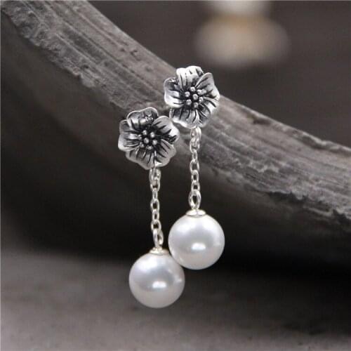 2018 Time-limited Sale Brinco S990 Fine Beautiful Floret Temperament Earrings Thai Pearl Shell Pendant Restoring Ancient Ways