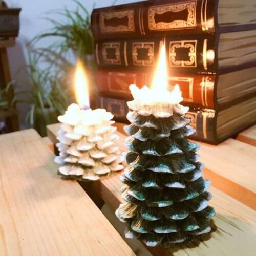 3D Christmas Tree Candle Mold - Christmas Party Silicone Mold for Fondant, Clay, Soap, Chocolate, Cake Deco