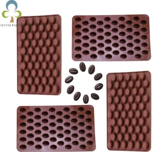 55Hole Cocoa Bean Coffee Bean shape Cake Silicone Chocolate Bean Epoxy Mold Decorating Tools for Baking Bakeware Mould DDJ