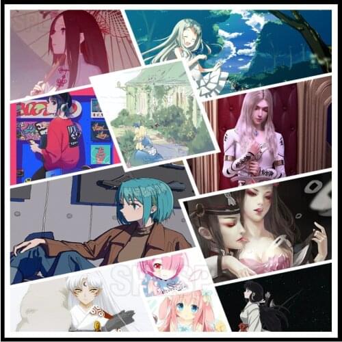 5D Diamond Painting Anime Chinese Anime Black and White Impermanence Japanese Anime Cartoon Character Bedroom Porch Decor Mural