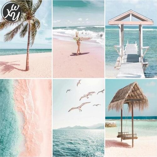 Diamond mosaic art Seaside Landscape full drill Cross stitch kits round square embroidery Rhinestone painting kits adults decor