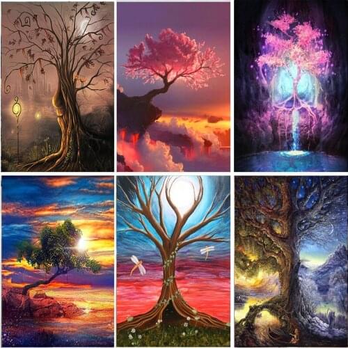 Full Square Drill Full Round Tree 5D DIY Diamond Painting Embroidery Mosaic Cross stitch Home Room Decoration Gifts Handmade