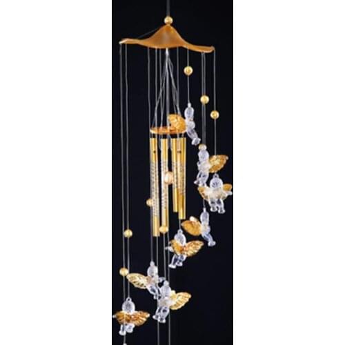 Antique Resonant 5 Tubes Love Angel Wind Chime Bells Hanging Living Bed Home Decor Gift Car Outdoor Garden Deco Wind Chimes
