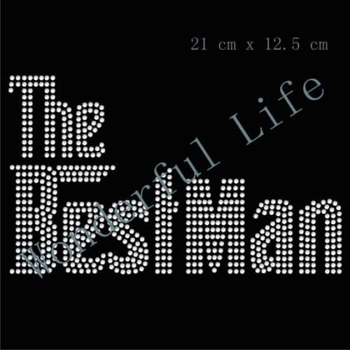 Free shipping DThe Best Man Crystal Motif Transfer