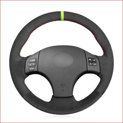 Black Suede Green Marker Car Steering Wheel Cover for Lexus IS250 IS250C IS300 IS300C IS350 IS350C F SPORT Parts