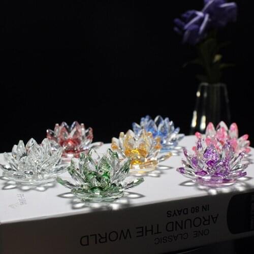 7 Colors Choices 60mm Lotus Small Crystal Lotus For Temple Decoration Car Decoration 12PCS/LOT