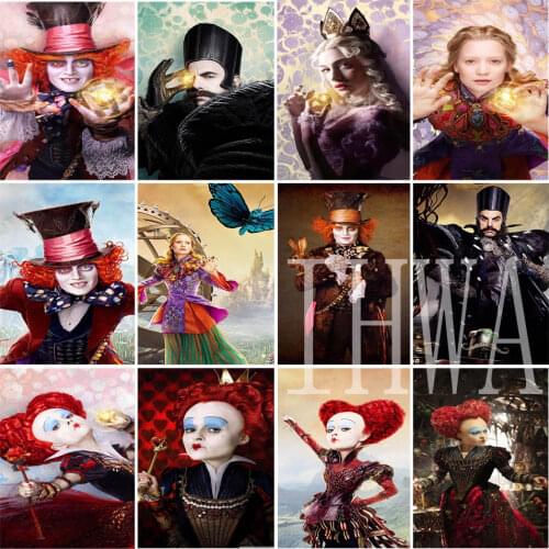 Disney Full Square Diamond Painting Alice In Wonderland 5D DIY Diamond Embroidery Cross Stitch Kit Handmade Gift Home Decoration