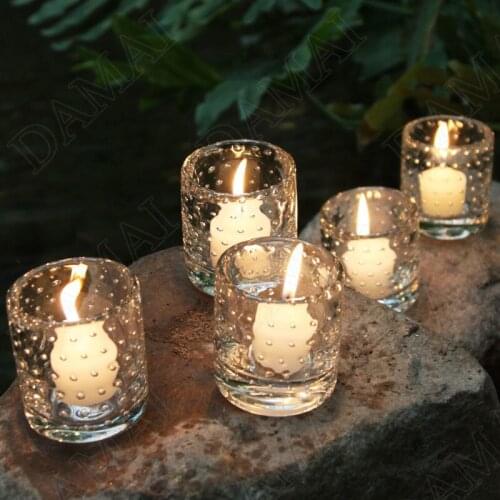 European Grass Candle Holders Creativity Mini Transparent Candle Cup Crystal Bubble Transparent Western Restaurant Candlestick