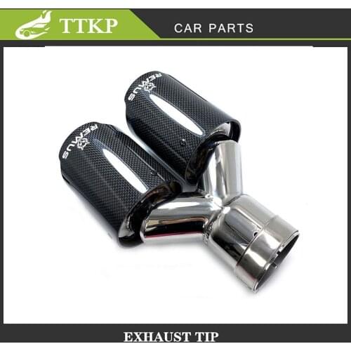 Glossy Black Pipe Carbon Fiber REMUS For Stainless Steel Universal exhaust pipe Muffler Pipe For x4 Automobiles Micro Tips