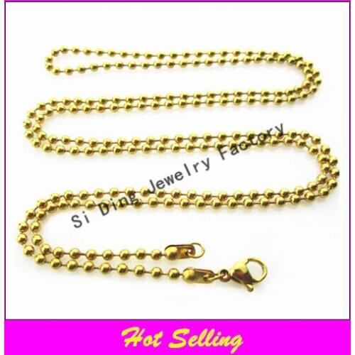 Hot selling 30 inches stainless steel gold ball chains floating locket chains necklace chain living glass lockets chain
