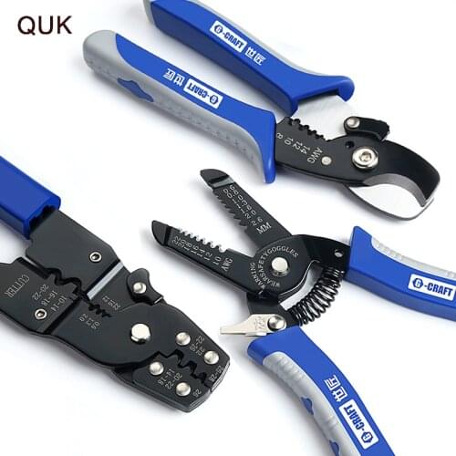 QUK Pliers Wire Stripper Cable Cutter Stripping Clamp Crimping Tool Multifunction Household Repair Portable Hand Tools Set