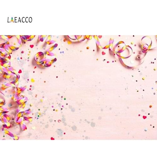 Laeacco Coloured Ribbon Glitters Girl Love Heart Scene Baby Photography Backdrops Custom Backgrounds Props For Photo Studio