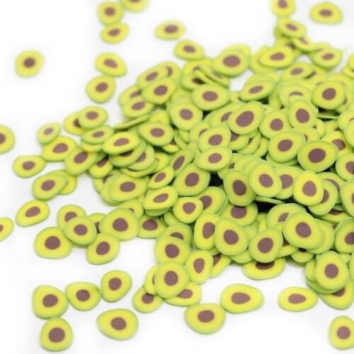 Hot Selling 5MM Clay Avocado Slice New Fruit Sprinkles For Crafts Making, Phone Deco, DIY