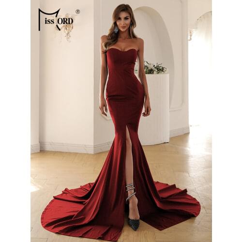 Missord 2021 Sexy Off Shoulder Wedding Party Long Dress Wrapped Chest Asymmetric Maxi Backless Women Fashion Pure Black Dresses