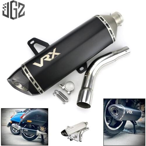 Motorcycle Carbon Tail Middle Exhaust Pipe Stainless Steel Link Pipe Clip Caliper For VESPA GTS 250 300 2013 - 2020 Accessories