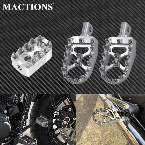 Motorcycle CNC Footpegs Footrest Pedal Wide Foot Pegs Rest Shifter Pegs Black For Harley Sportster XL883 Touring Dyna Street Bob