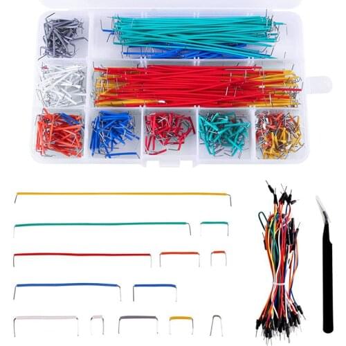 625Pcs Kit Jumper Wire 14 Lengths Assorted + Solderless Jumper Wires Male to Male + Tweezer for Breadboard Prototyping With Box