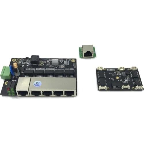 Unmanaged 3/5port 10/100M PCBA board industrial OEM Auto-sensing Ethernet switch module Ports PCBA board OEM Motherboard