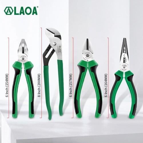 LAOA Professional Multifuctional Pliers Set Long Nose/Diagonal Nose/Wire Cutter/Adjustable Wrench Pliers Conbination Tools